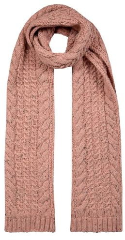 Dents Womens Cable Knit Marl Scarf - Powder Pink