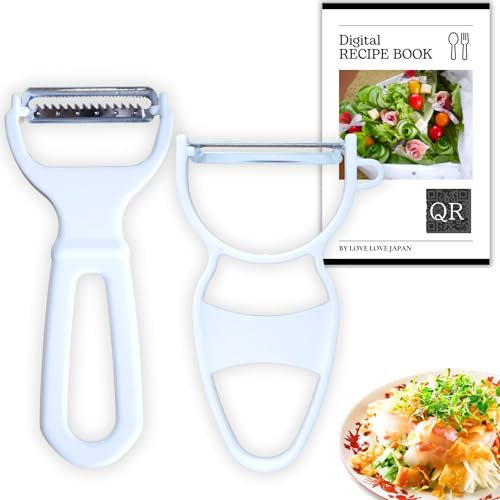 Comfort Grip Slicer & Julienne Y Peeler - With Digital Recipe Book, Made in Japan