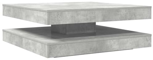 vidaXL Couchtisch 360-Grad Drehbar Betongrau 90x90x34,5 cm, Kaffeetisch, Tische, Sofatisch, Tisch, Beistelltisch, Wohnzimmertisch, Tisch Wohnzimmer