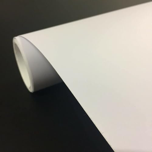 vgoltd Furniture Sticker Matt Vinyl Roll Self Adhesive Contact Paper for Kitchen Cupboards Cabinet Fridge Door Tables Drawers & Wardrobe (White, 60 x 500 cm)