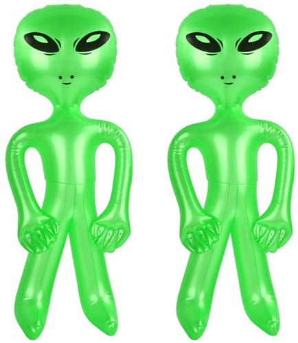 2 PCS Alien Aufblasbar, 55 CM Halloween Alien Aufblasbar, Alien Partydekorationen, Alien Ballon, Geeignet für Halloween-Alien-Partys, Wissenschaftsmuseumsausstellungen und Dekorationen