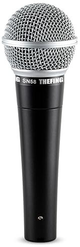 THEFING SN58 Wired Dynamic Vocal Cardioid Microphone,Includes 16ft XLR Audio Cable and Stand Adapter,Handheld Mic,for Stage Singing,Studio,SpeakerKaraoke and Mixer