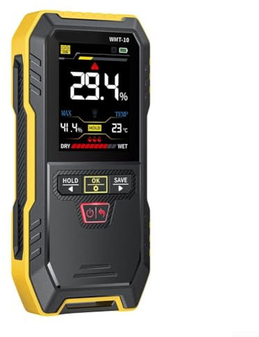 Advokingtap Igrometro induttivo per legno igrometro Tester senza contatto Rilevamento ad ampia gamma di alta precisione Schermo a colori Visualizzazione di dati per legno tenero