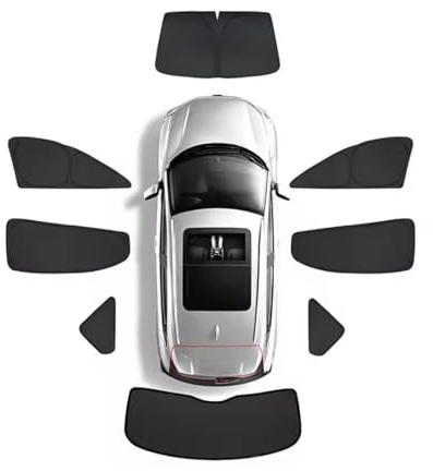 LHZPGC Maßgeschneiderter Sonnenschutz für Autofenster für VW Tiguan ALLSPACE BW 2016-2024, Wärmeisolierung, Lichtblockierung, Sichtschutz,Black-Black-8pcs