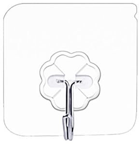 tiyiyok 10Pcs Crochet Adhésif, Transparent Autocollants Crochet, 6cm Porte Manteau Mural Sans Percage, Convient pour Suspendre des Chambres, des Salles de Bains, des Portes, des Cuisines, des Murs