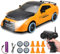 PLLYPE RC Drift Car, 1:24 Ferngesteuertes Drift Auto, 2,4 GHz Mini Drift Car mit LED-Leuchten, 15km/h Rc Auto Drift, mit 4 Reifen und 6 Straßensperren, Geschenk für Erwachsene Kinder(Gelb)