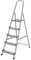 HR Hogar - Escalera Plegable 5 Peldaños de Aluminio Homologada - Fabricada en Europa - Antideslizante, Resistente y Segura - Carga máx. 150 kg, Altura útil: 105 cm