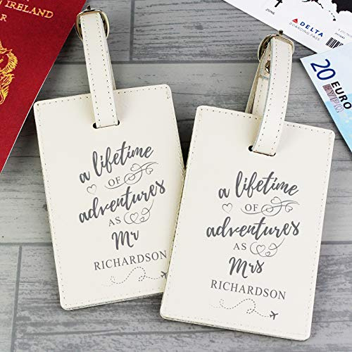 Custom Personalised 'Lifetime of Adventures' Couples Luggage Tags - Holiday, Travel, Suitcase, Baggage, Vacation