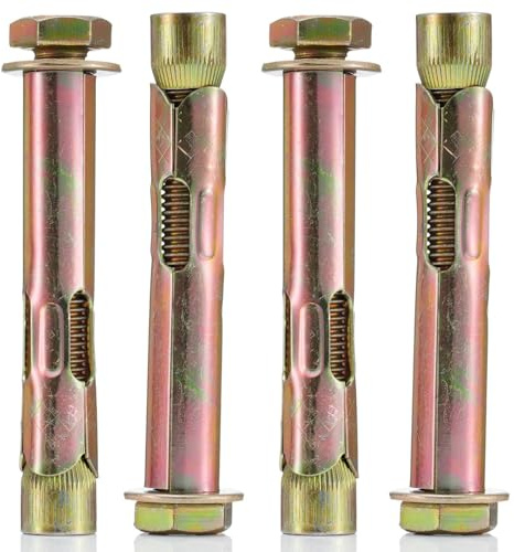 YoiYee 16mm (Dia) x 100mm (L) Sleeve Anchor Bolt for Concrete Brick Stone, x M12 (12mm) Thread Size, Pack of 4
