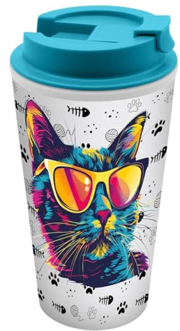 Gedalabels Coffee to go Becher Cool Cat 400ml