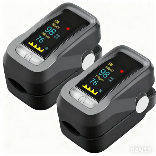 Fingertip Pulsoximeter für Zuhause – SpO₂, Pulsfrequenz & Perfusionsindex PI – Tragbarer Fingerclip Sauerstoffsättigungs-Monitor mit 4-Richtungs OLED (2)