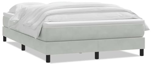 Homgoday Boxspringbett Mit Taschenfederkernmatratze, Weiß & Hellgrau, 160x210x25 cm - Für erholsamen Schlaf Model3315927
