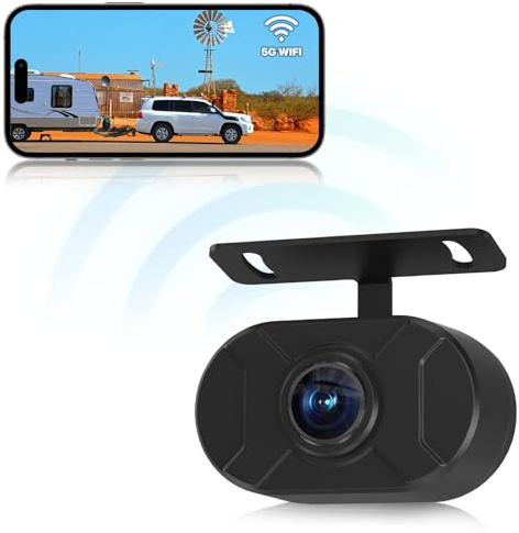 GREENAUTO WiFi Rückfahrkamera, HD 1080P 5G WLAN Rückfahrkamera für iPhone iPad Android Phone Pad mit 160° Weitwinkel Sternenlicht-Nachtsicht IP69K Wasserdicht，Einparkhilfe Kabellos für Auto,Van,SUV