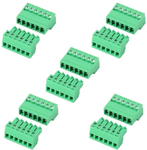 5 Paare 6 Poliger Steckbare Klemmen PCB Mount Steckverbinder, Lüsterklemmen Steckbar, Terminal Block, Platinenstecker für 3.81mm Neigung Circuit Verbindungen