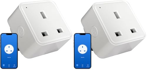 TCP Smart Plug UK WiFi Socket, Works with Alexa, Google Home, Siri Shortcuts, Voice Control, App Enabled, Set Smart Schedules and Timers, No Hub Required, White (Pack of 2)