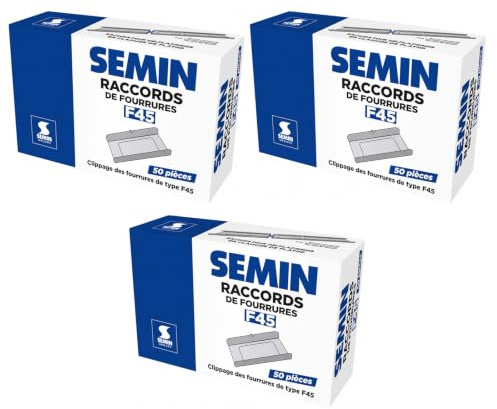 SEMIN Raccord de Fourrure RAC 45 - Boîte de 50 Pièces - Acier Galvanisé - Compatible Fourrures 45 et 47 mm - Jonction Profilés pour Plafond Plaque de Plâtre - Pose Rapide (Lot de 3)