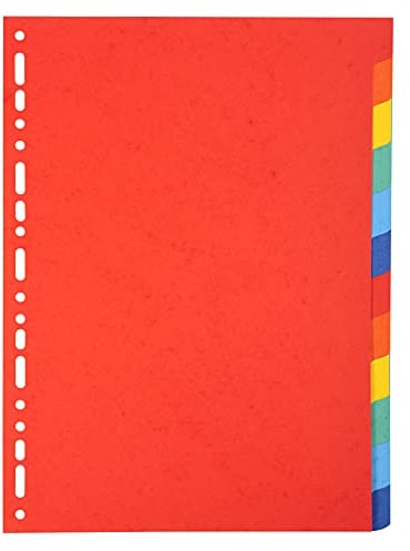 Exacompta - Ref 2012E - Forever Collection - 100% Recycled Dividers - Suitable for A4 Documents, 220gsm 100% Recycled Card, 12 Position - Multicoloured