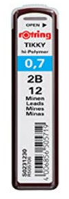 rOtring Lead Refills Hi-Polymer for Fine Mechanical Pencils 0.70mm 2B (12 Leads)
