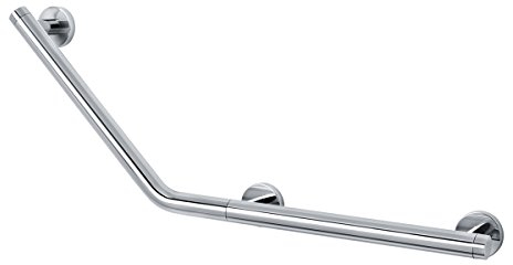 Tiger Boston Comfort & Safety, Poignée de bain abaissable à 135°, Acier inoxydable poli - Gauche
