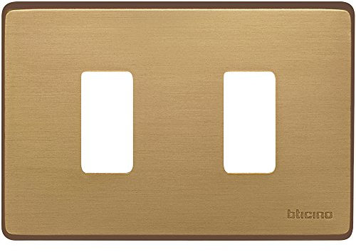 BTicino 503/2/BR Placca 2 Posti, Bronzo