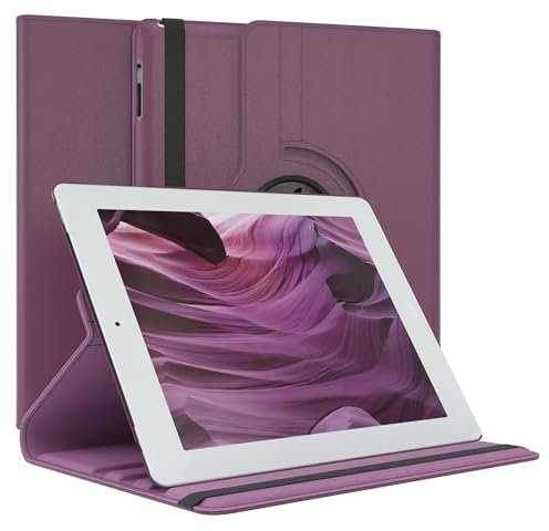EAZY CASE - Tablet Hülle für iPad 2 / iPad 3 / iPad 4 Schutzhülle 9.7 Zoll Smart Cover Tablet Case Rotationcase zum Aufstellen Klapphülle 360° drehbar mit Standfunktion Tasche Kunstleder Lila