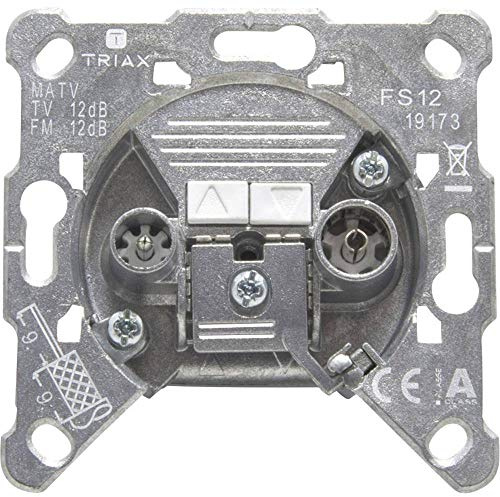Triax FS 12 2-Fach BK-Durchgangsdose (12dB, TV 5-68MHz/118-1000MHz, RF 87,5-108MHz)