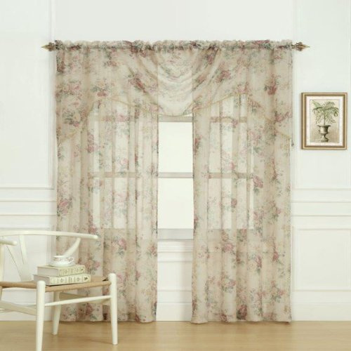 Laura Ashley Stowe Wasserfall Fenster Behandlung Querbehang, Mehrfarbig, 36 by 45
