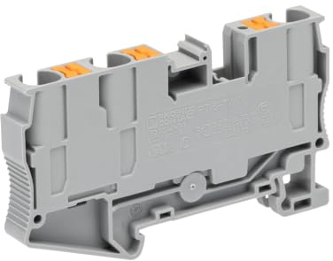 Phoenix Contact PT 6 Anschlussklemmenblock für Durchkontaktierung 1 Grau, 10mm², 1kV Einsteck-Anschluss IECEx/ATEX, Packung a 50 Stück