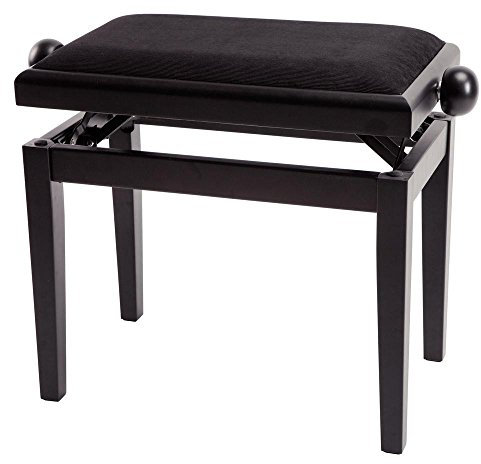 Gewa 130000 Deluxe Klavierbank mit Sitzkissen, schwarz matt