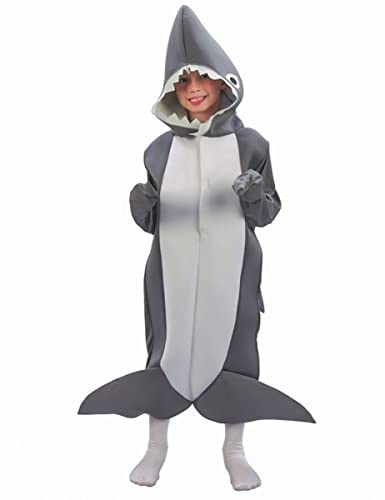 DEGUISE TOI VEGAOO - Hai-Kostüm für Kinder - Overall - 134/140 (10-12 Jahre) - Grau, Silber - Kostüme für Kinder - 100% Polyester - Handwäsche