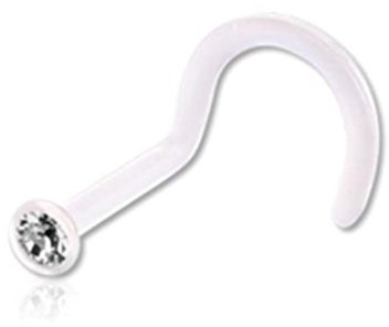 eeddoo Nasen-Piercing Kristall Transparent PTFE 0,8 mm