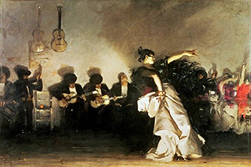 1art1 John Singer Sargent Poster EL Jaleo, 1882 Bilder Leinwand-Bild Auf Keilrahmen | XXL-Wandbild Poster Kunstdruck Als Leinwandbild 120x80 cm