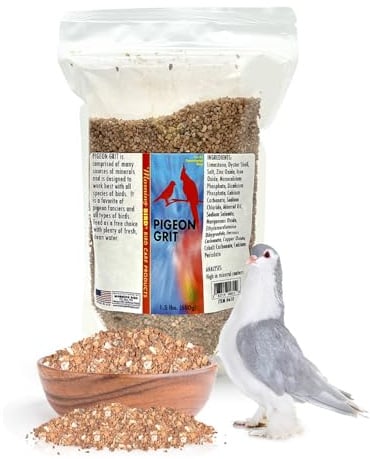 Morning Bird Pigeon Grit - Healthy & Nutritious Pigeon Food to Support Strong Muscles & Bones for Grit Eating Birds - Supports Digestion & Packed with Essential Minerals, 1.5 lbs