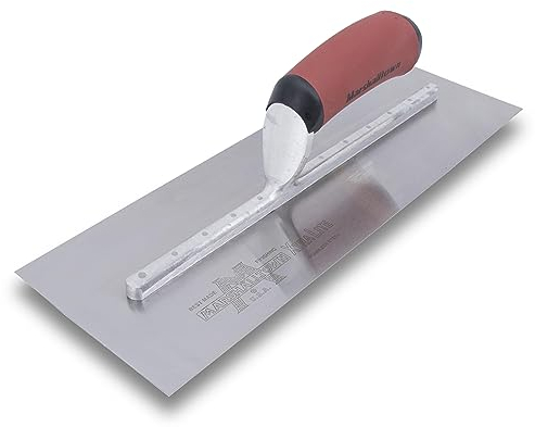 Marshalltown Edelstahl Glättkelle mit gebogener Durasoft Griff, Maße: 330x127 mm