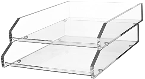 Kantek Große Briefablage aus Acryl, 26 cm breit x 34 cm tief x 12 cm hoch, transparent (AD15)