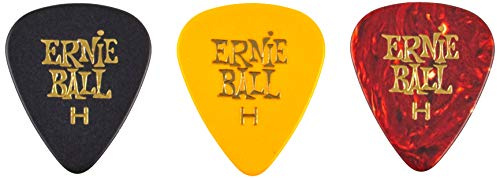 Ernie Ball Guitar Picks, Heavy, Assorted Colors, 12-pack (P09180)