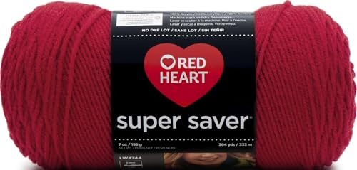 Red Heart E300.0319 Super Saver Economy Yarn, Cherry Red