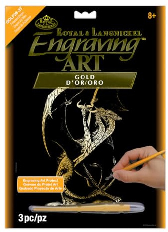Royal Brush GOLDFL-26 Goldfolien-Gravur-Kunst-Set, 20,3 x 25,4 cm, 3-Kopf-Drachen