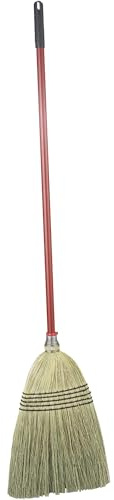Libman 502 Big Corn Broom with 100% Broomcorn Fiber, 12 Sweep Surface