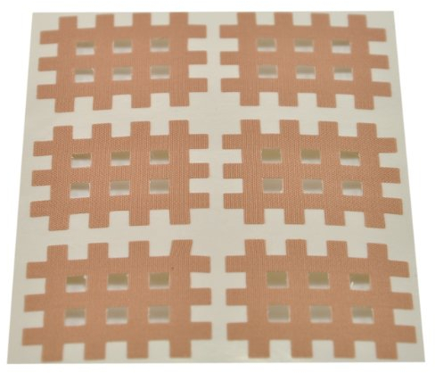 Medicalcorner24 Kinseologie Gittertape 3,6 cm x 2,8 cm 10 Bögen in Beige, Cross Patches, Cross Tape