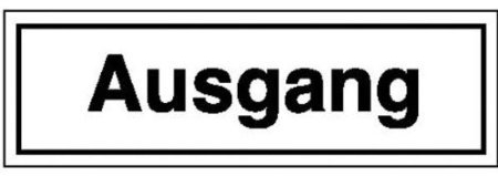 Indigos UG Aufkleber Ausgang - 25x7 cm - selbstklebender Sicherheits Aufkleber für Tür oder Wand - Warnschild für Gebäude, Hotel, Büro, Firma, Haus, Praxis