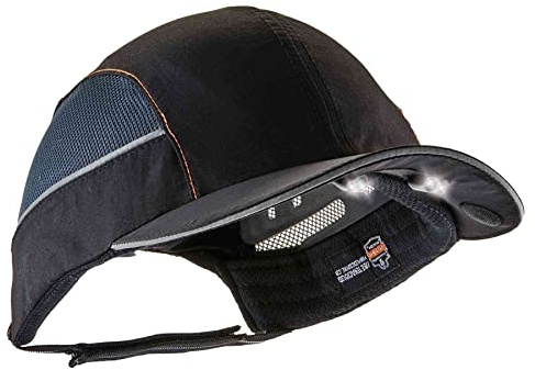 Ergodyne - 8960 Short Brim Blk Bump Cap Led Lighting Tech (23370),Black
