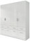 Kleiderschrank Schlafzimmerschrank Drehtürenschrank | 4-türig | Dekor | Weiß | Hochglanz | 181x197x54 cm
