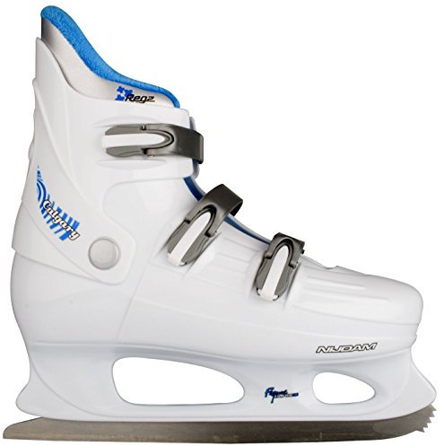 Nijdam Damen Eiskunstlaufschlittschuhe Hardboot, Weiß/Blau, 38, 1013498