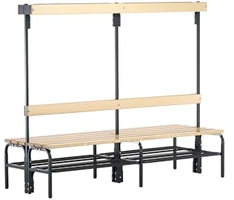 Sypro Umkleidebank für Trockenräume mit Rückenlehne, doppelseitig