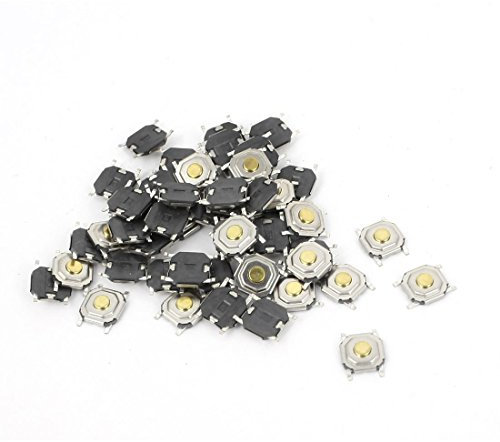 sourcing map 100 Pcs 5mmx5mmx1,5mm 4Pin Surface Mounted Devices Momentáneo Pulsador Táctil Micro Conmutadores