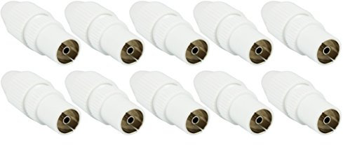 com-four® Conector coaxial de antena de TV - repuestos para cable coaxial - toma de conexión para cable de televisión (Juego HQ: enchufe 10x)