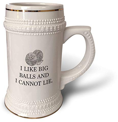 3dRose Like Big Balls and I Cannot Lie. -Stein Mug, 18oz , 22oz, White
