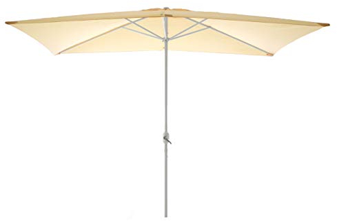 Nexos Sonnenschirm, beige, 200x300 cm quadratisch, Gestell Stahl, Bespannung Polyester, 6 kg