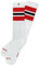 Spirit of 76 Herren & Damen Sport Retro Skater Socken Hoch Baumwolle Tubesocks 43 44 45 46 Weiß - Rot - Schwarz Hi (L)